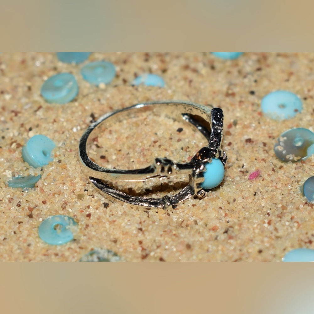 Crossed Arrows Faux Turquoise Ring